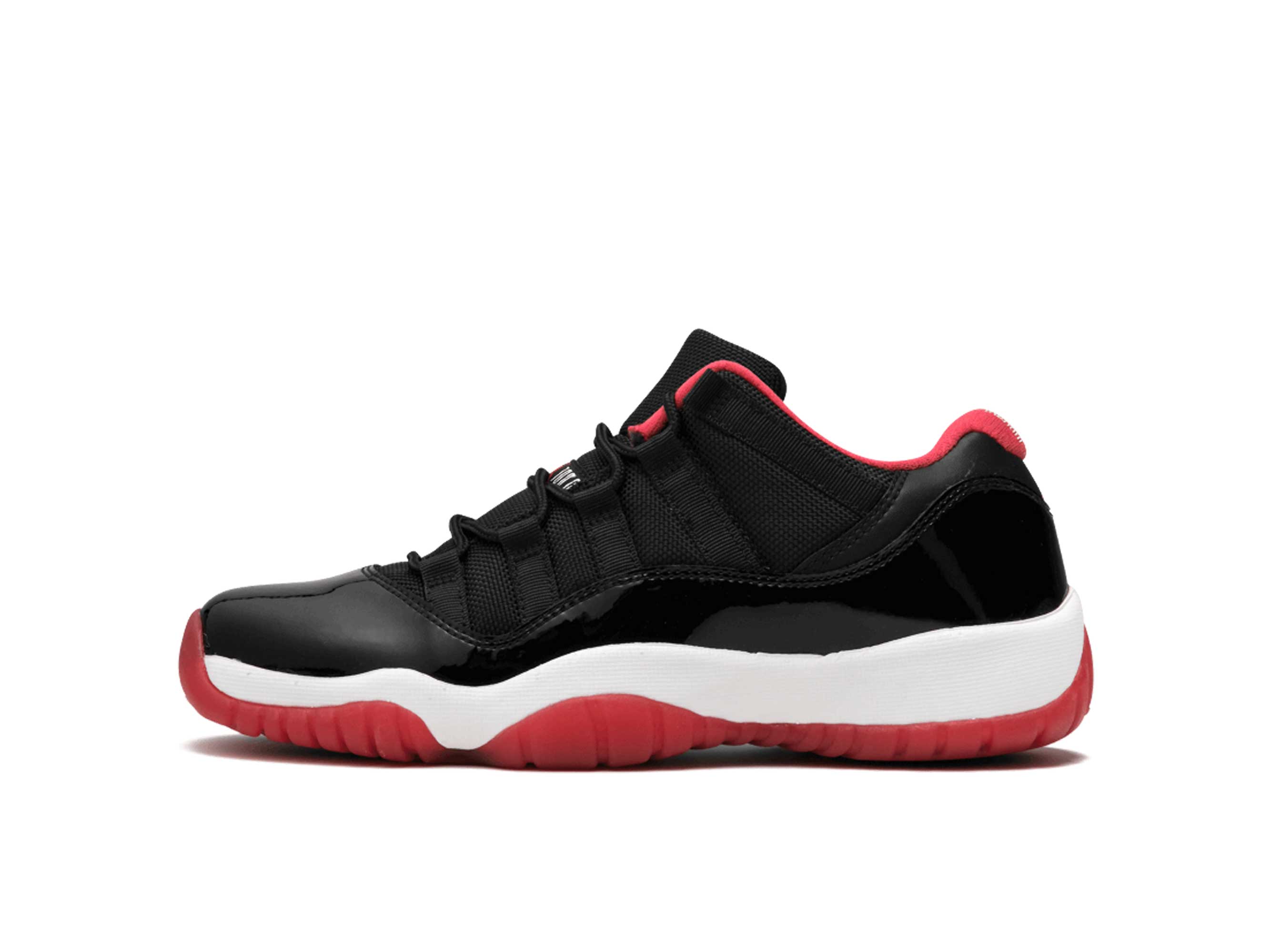 jordan 11 black and red low top