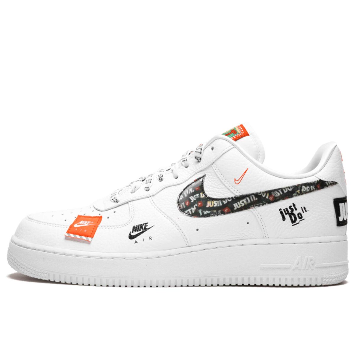 nike air force 1’07 white black total orange