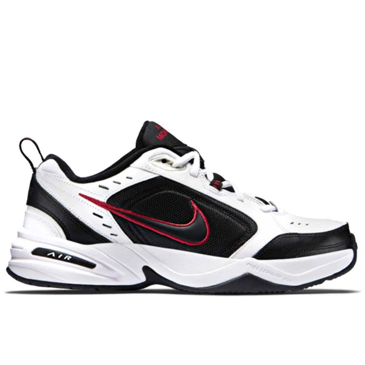 nike air monarch IV white black