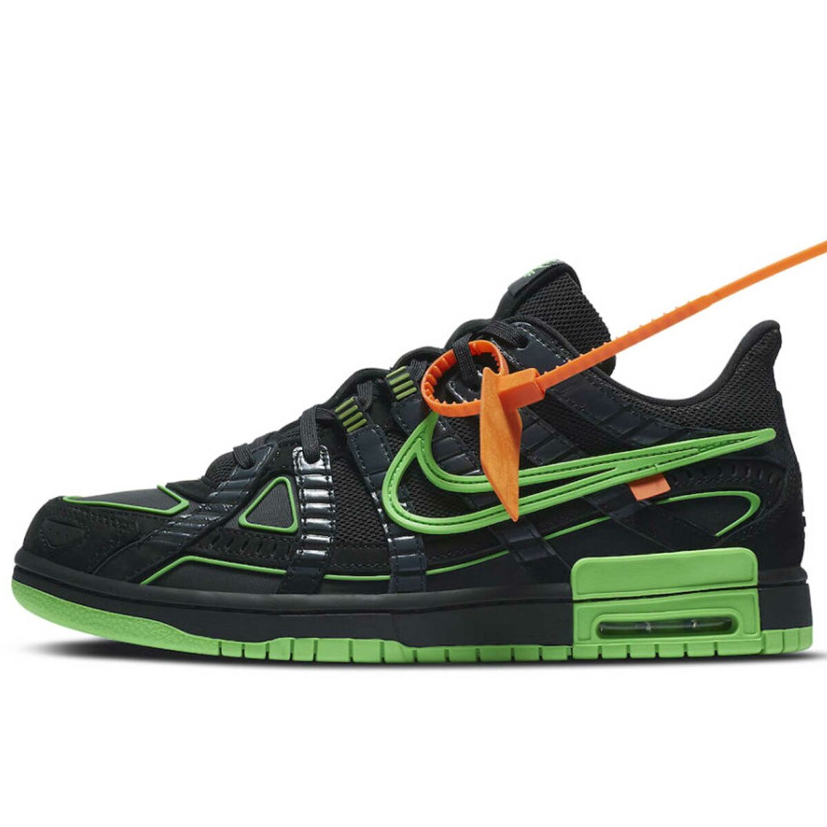 off-white x nike air rubber dunk black white green strike CU6015_001